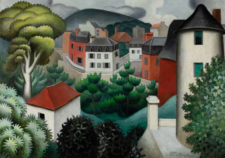 Paysage de banlieue boisée